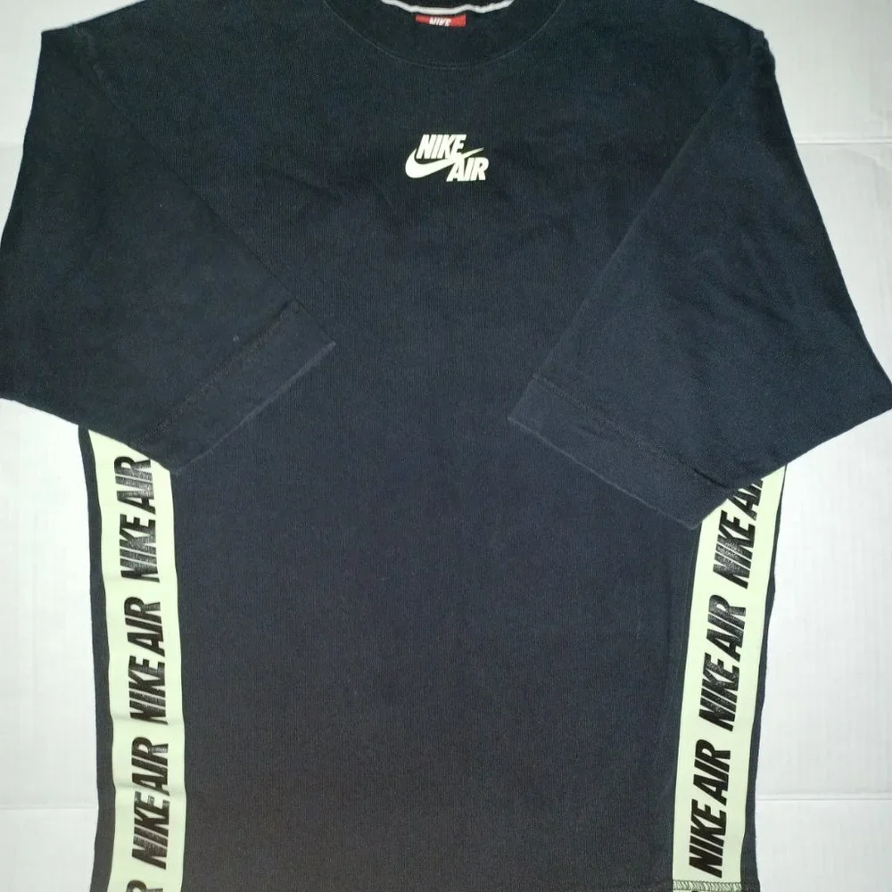 NIKE AIR WOMEN'S 100% COTTON BLACK HEAVY WEIGHT T SHIRT - Picture 5 of 10